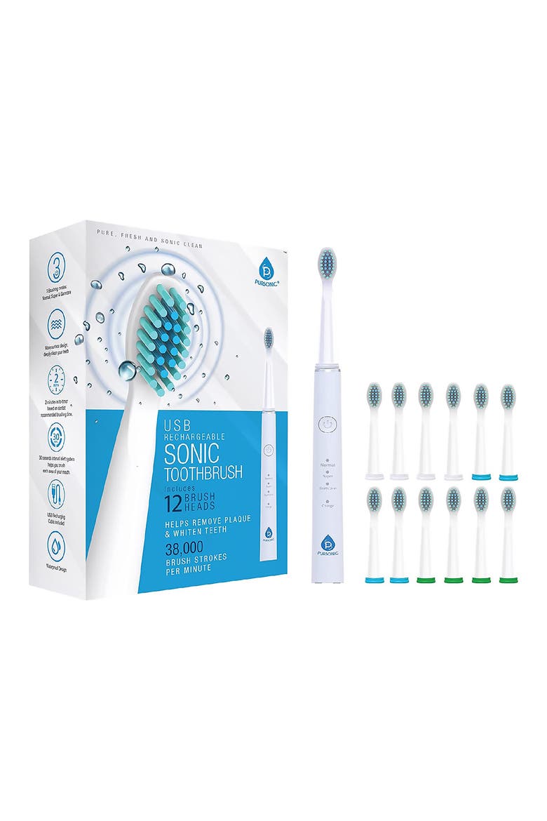 USB Rechargeable Electric Toothbrush, Main, color, WHITE