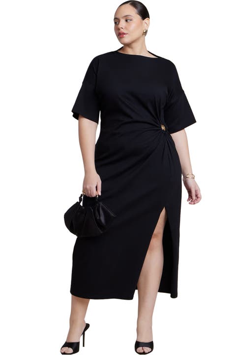 Relaxed Maxi Dress With O Ring (plus)