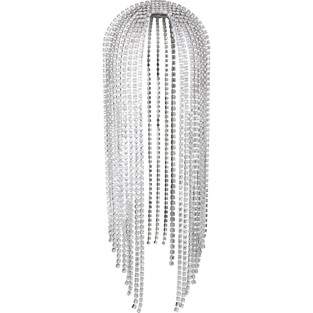 Area Fringe Crystal Headband In Metallic