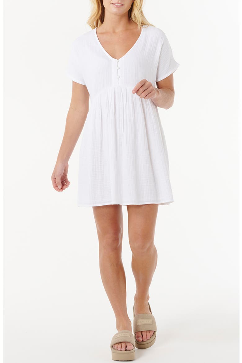 Premium Surf Cotton Gauze Babydoll Dress, Main, color, WHITE