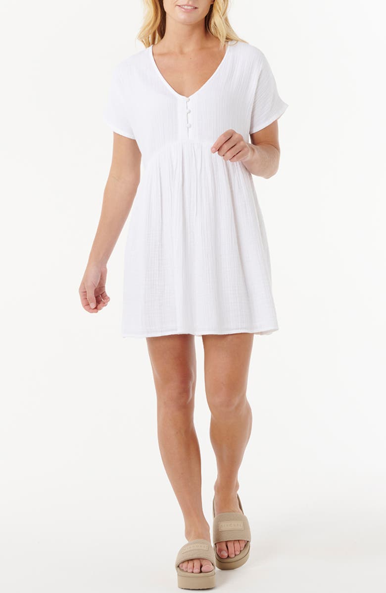 Rip Curl Premium Surf Cotton Gauze Babydoll Dress, Main, color, White