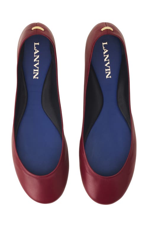 Lanvin The Ballerina Flat In Leather In Burgundy