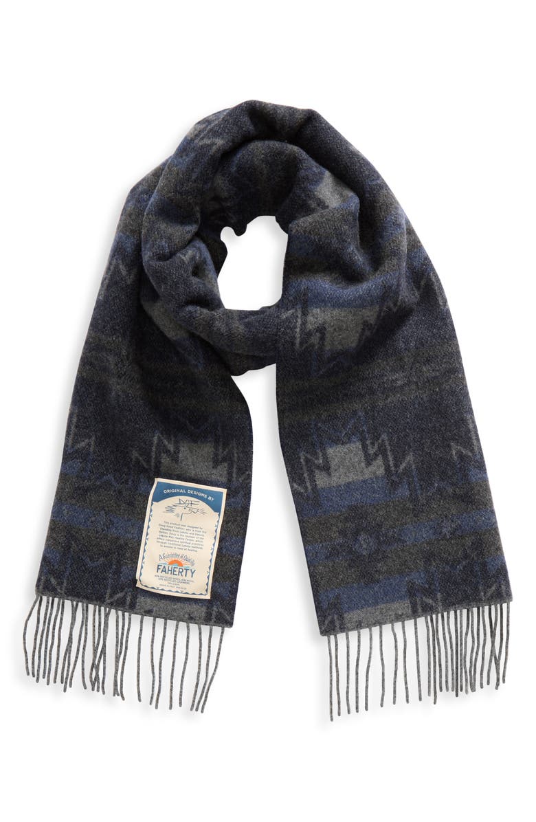 Faherty x Doug Good Feather Night River Wool & Cashmere Scarf, Main, color, 