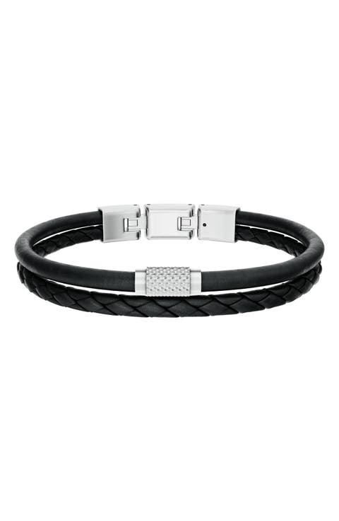 Machine Multi-Strand Leather Bracelet