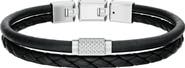 Fossil Machine Multi-Strand Leather Bracelet