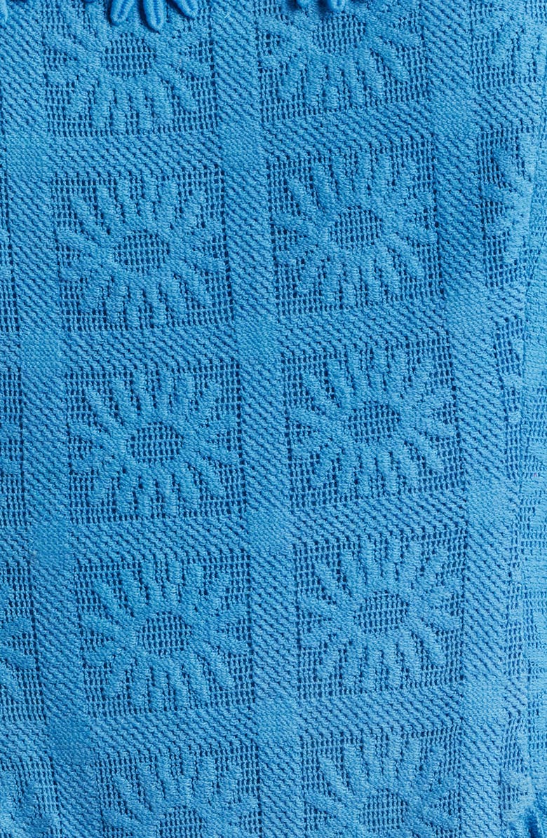 Saylor Fara Floral Applique Cotton Mini Sundress, Alternate, color, French Blue