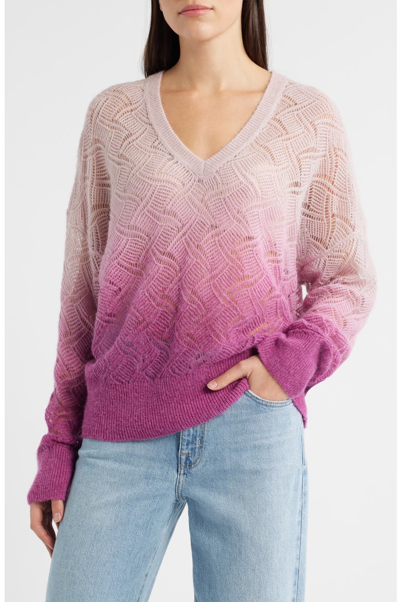 Frigioni Dip Dye Open Knit Sweater, Main, color, OPEN MISC