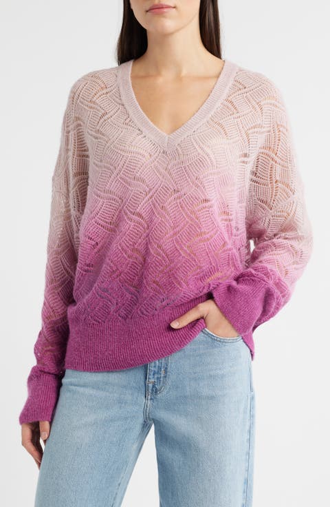 Frigioni Dip Dye Open Knit Sweater
