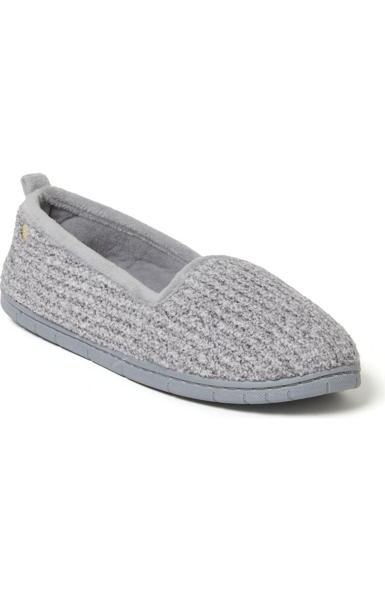 DEARFOAMS Rachel Marled Chenille Closed Back Slipper, Main, color, Sleet