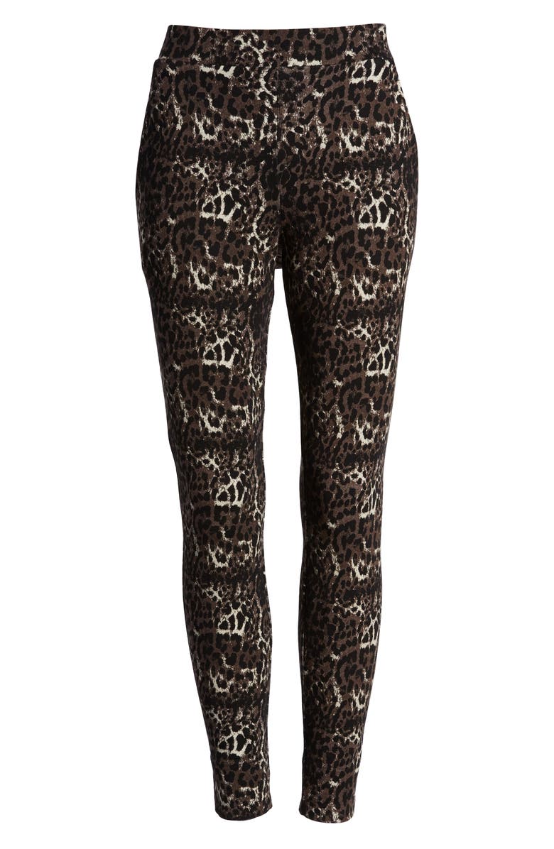 Hue Leopard 7/8 Ponte Leggings, Alternate, color, 