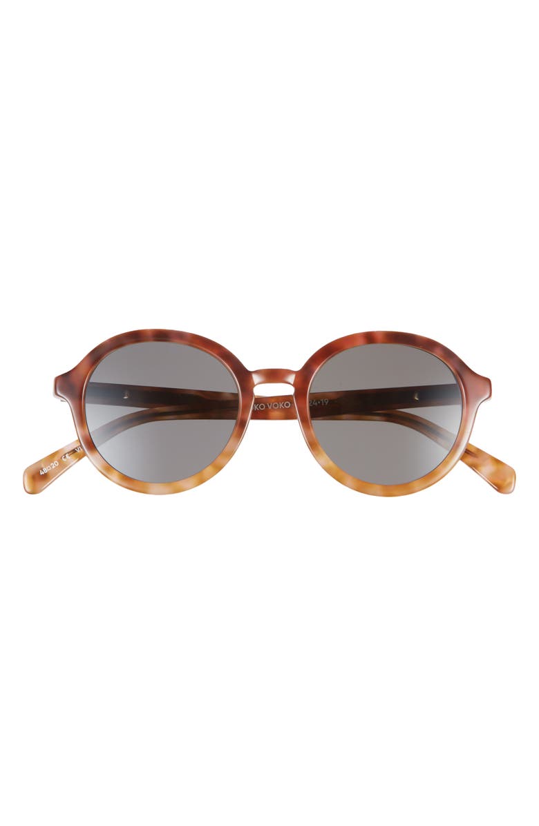 eyebobs Roko Voko 46mm Polarized Round Sunglasses, Main, color, Caramel Tort