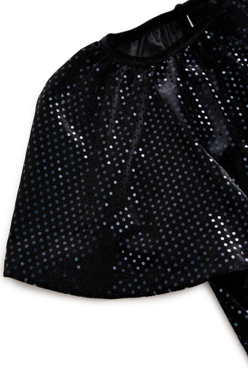 Next Kids' Foil Dot Velvet Dress In Black