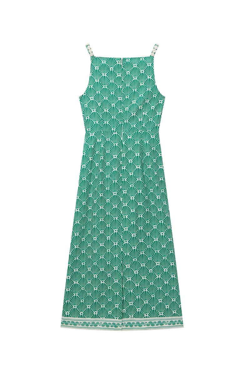MINT VELVET Linen Blend Square Neck Midi Dress, Alternate, color, Green
