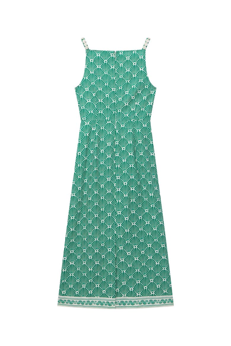 squareneck midi dress in linen Linen Square-Neck A-Line Midi Dress
