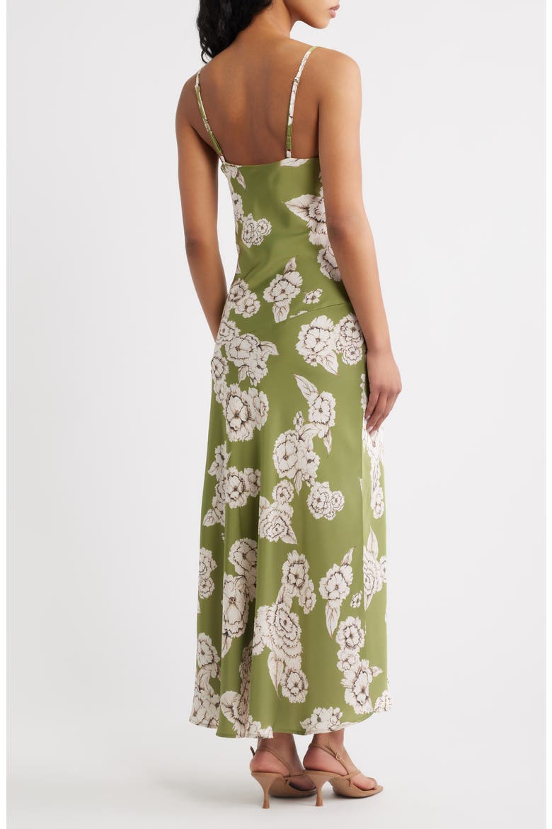 Carreta Floral Print Maxi Slipdress, Alternate, color, CHARTREUSE MULTI