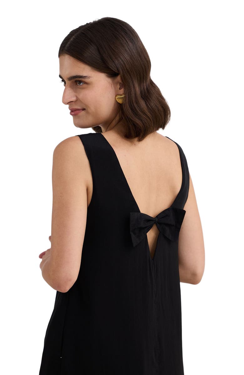 Reistor Midnight Muse V-neck Short Dress in Black, Alternate, color, Black