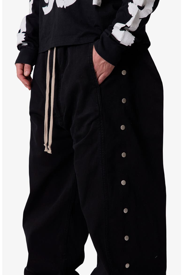 Side Snap Wide Leg Pants, Alternate, color, BLACK
