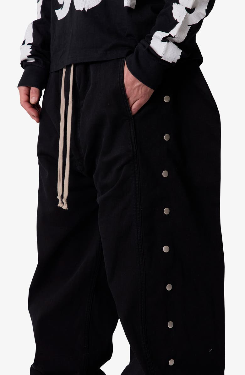 mnml Side Snap Wide Leg Pants, Alternate, color, Black