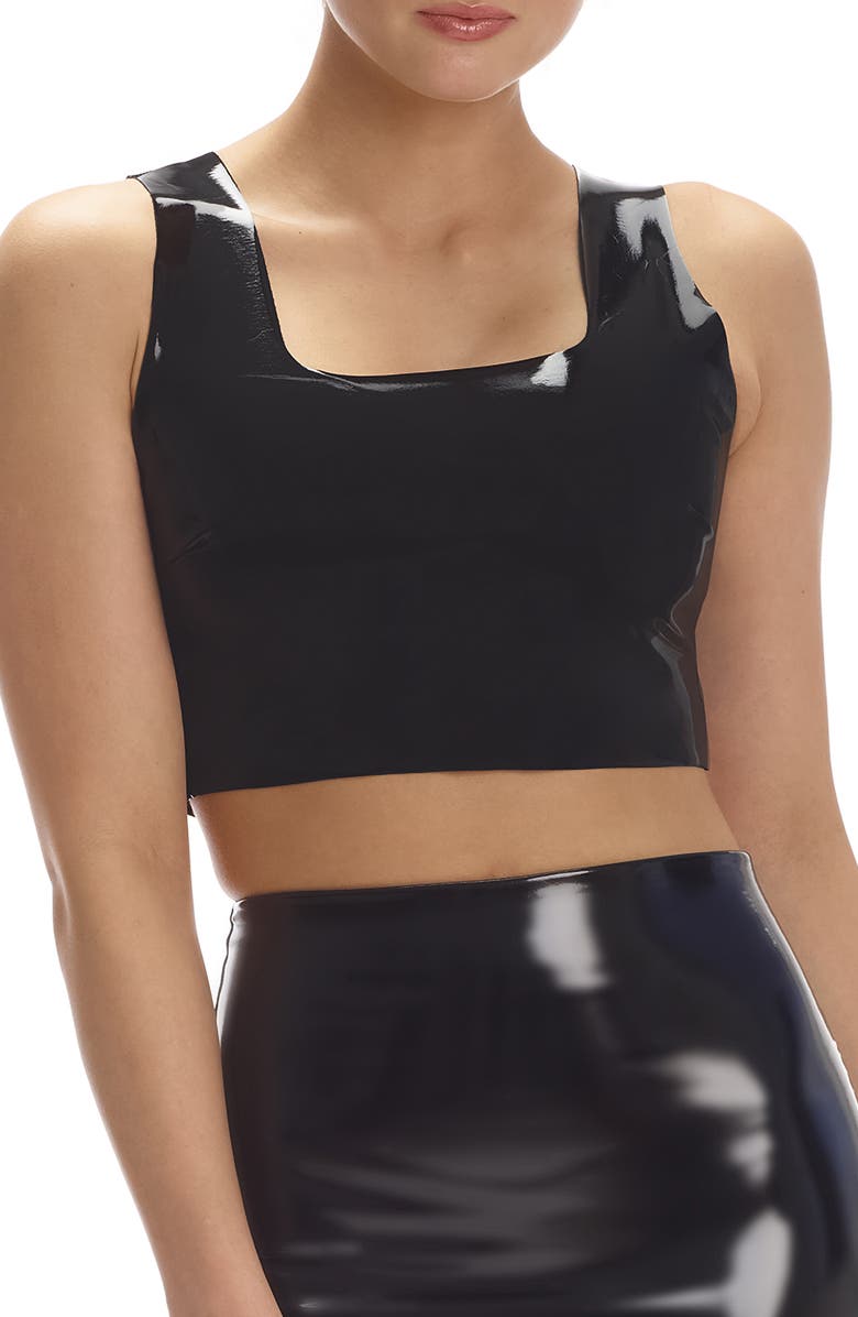 Commando Patent Faux Leather Crop Top, Main, color, 