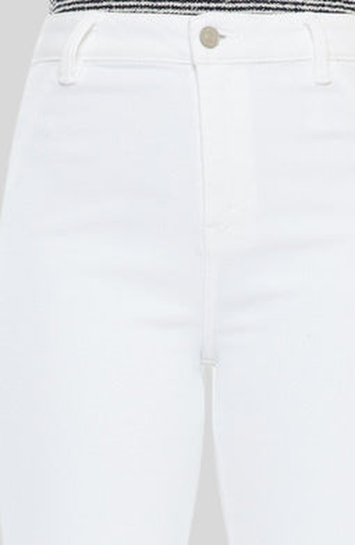 Kancan Celia Ultra High Rise Wide Flare Jeans In White