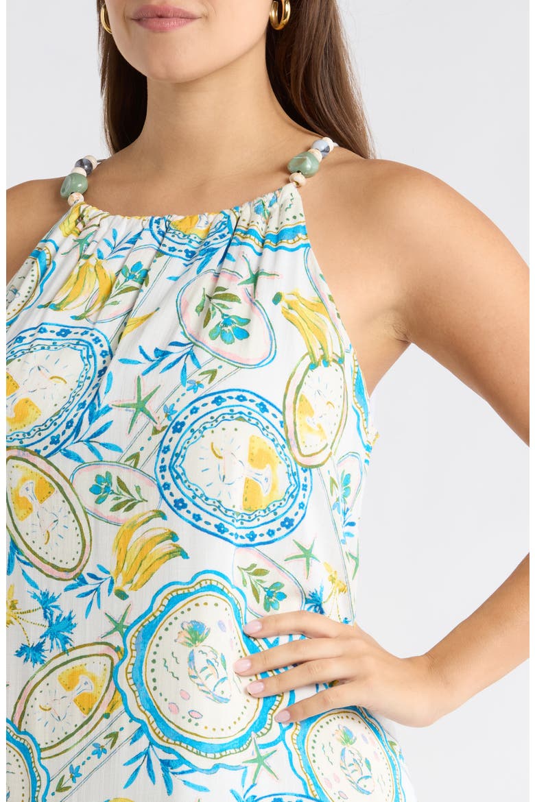 Harvest Island Brisia Midi Dress, Alternate, color, WHITE/ BLUE/ YELLOW