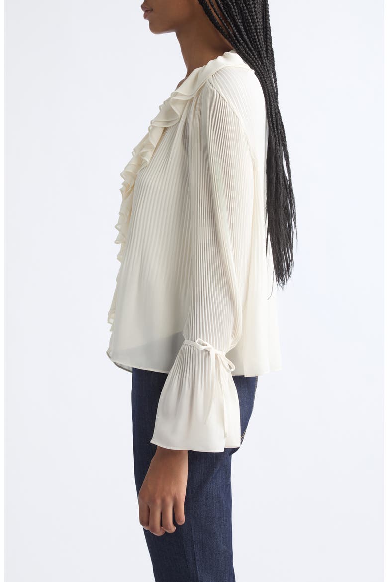 Nixen Pleated Ruffle Top, Alternate, color, IVORY