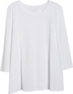 Eileen Fisher Easy Three-Quarter Sleeve Organic Cotton Jersey Top