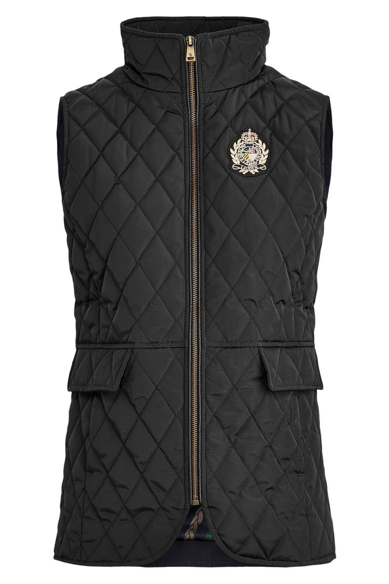 Quilted Vest, Alternate, color, BLACK