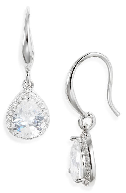 Cubic Zirconia Teardrop Earrings