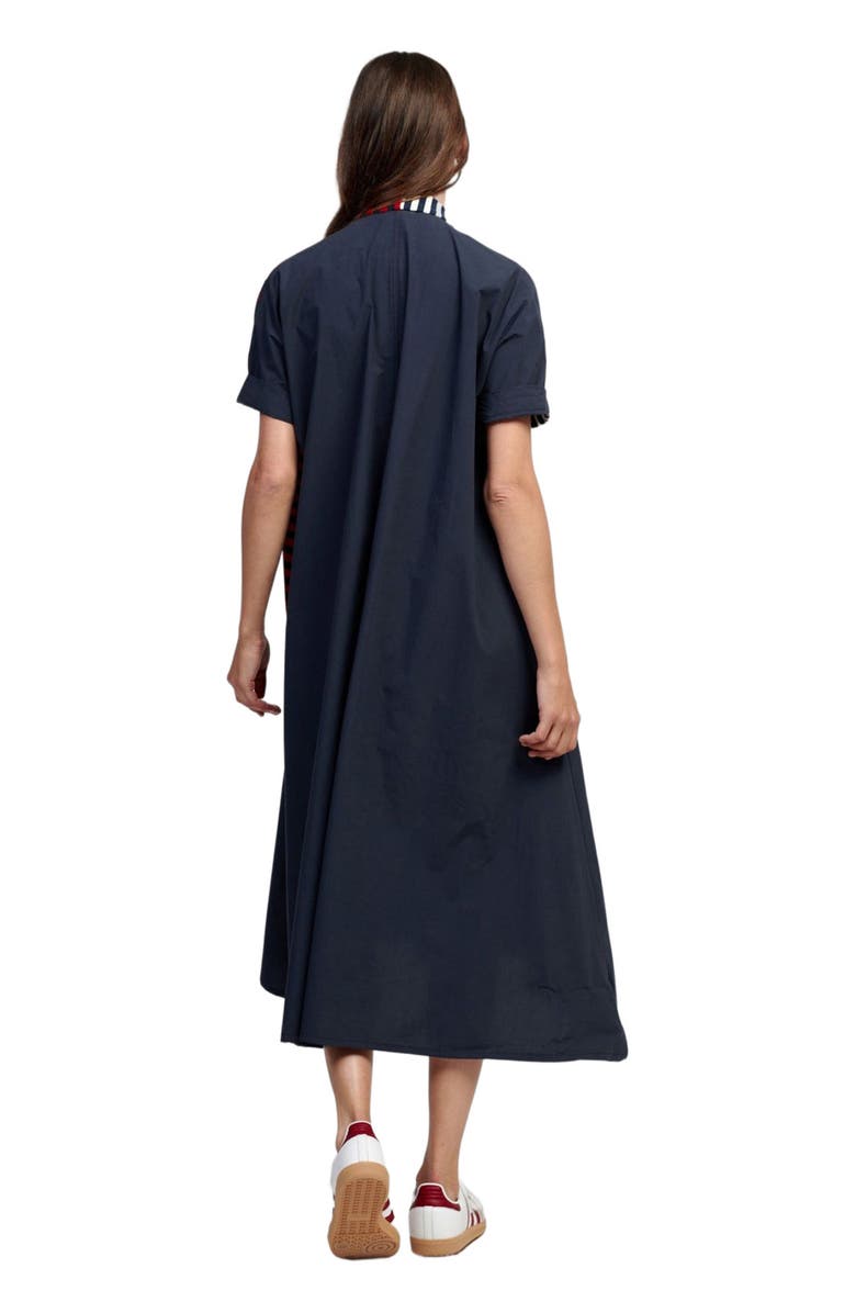 Alembika Tricolor mixed media V-neck maxi dress, Alternate, color, 