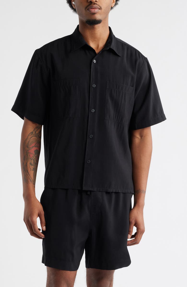 Open Edit Resort Boxy Short Sleeve Button-Up Shirt, Alternate, color, 