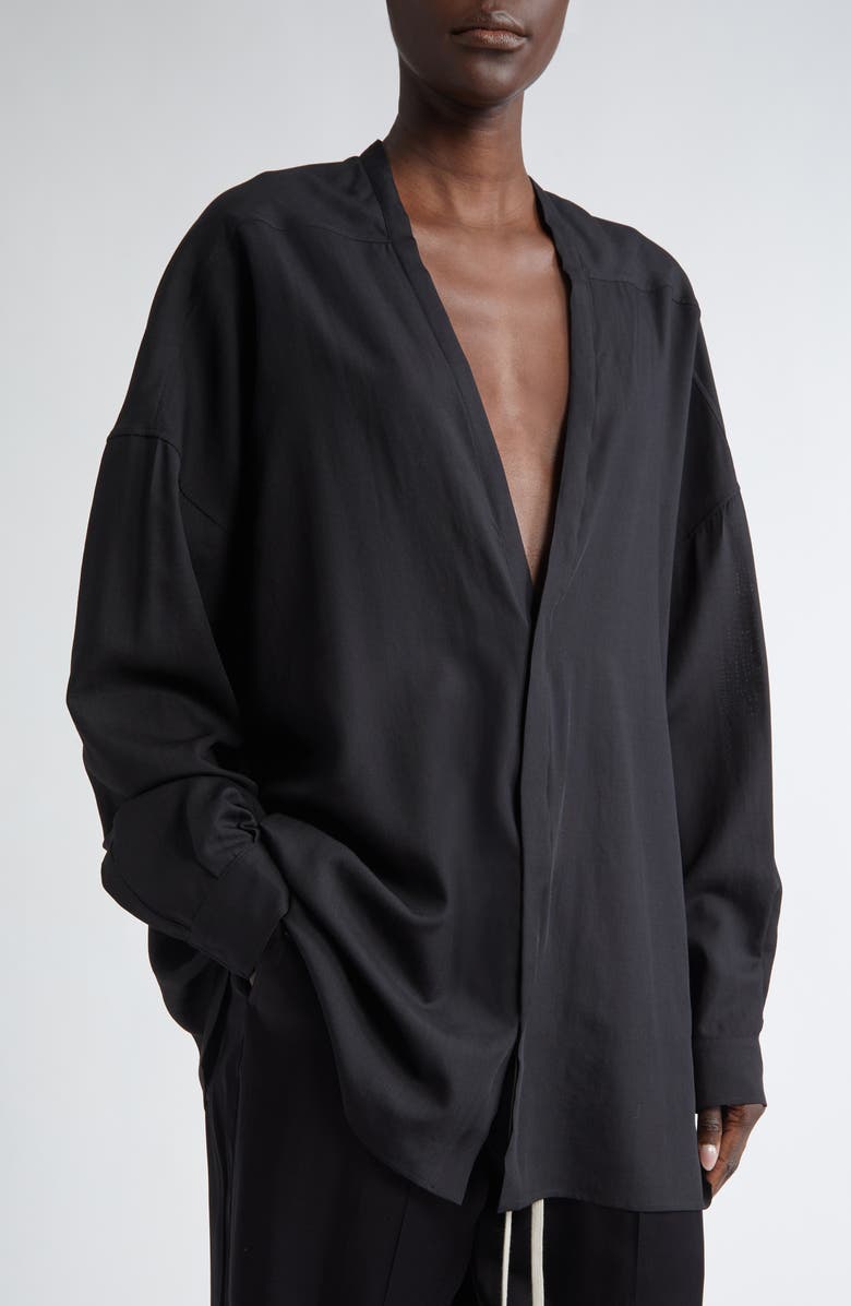 Rick Owens Lido Larry Virgin Wool Shirt, Alternate, color, 