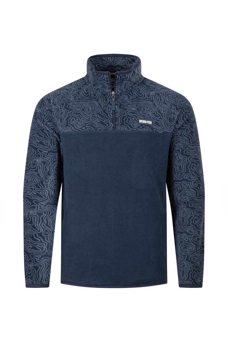 Gilbert 1/4 Zip Printed Microfleece, Alternate, color, Navy