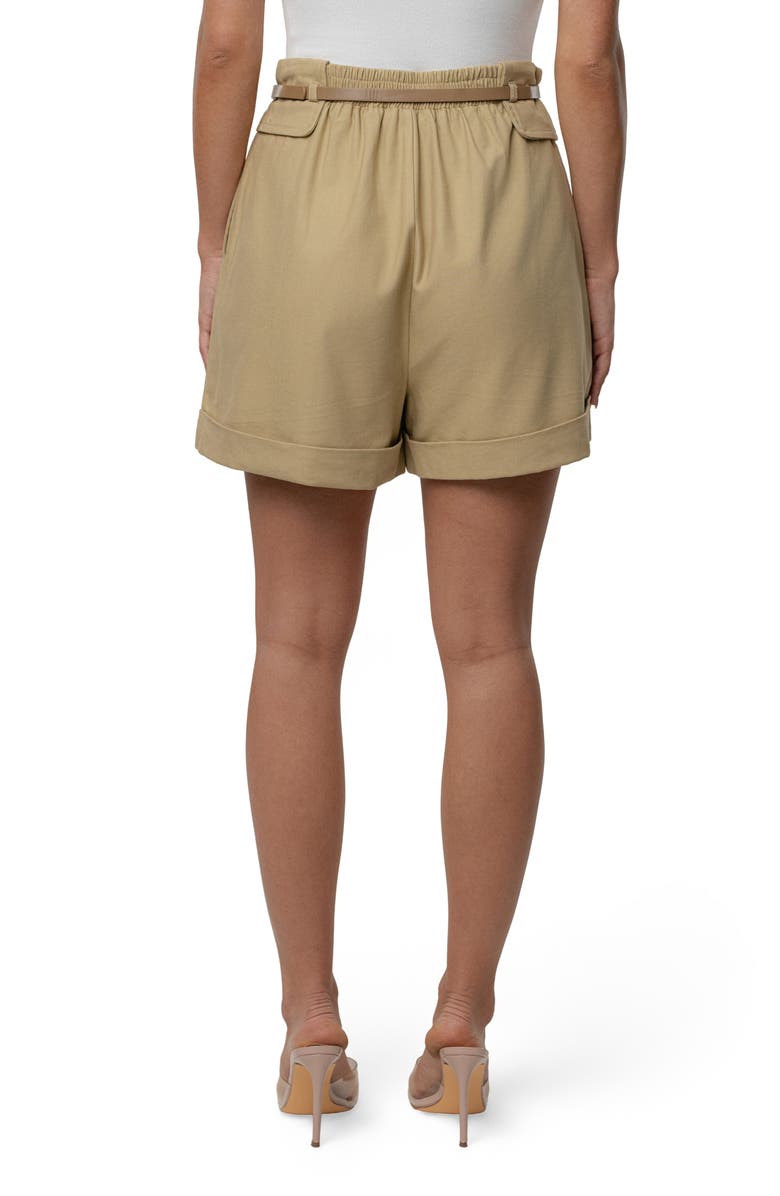 JLUXLABEL Belted Cotton Blend Cargo Shorts, Alternate, color, Beige