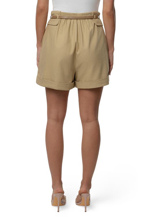 Jluxlabel Belted Cotton Blend Cargo Shorts In Multi