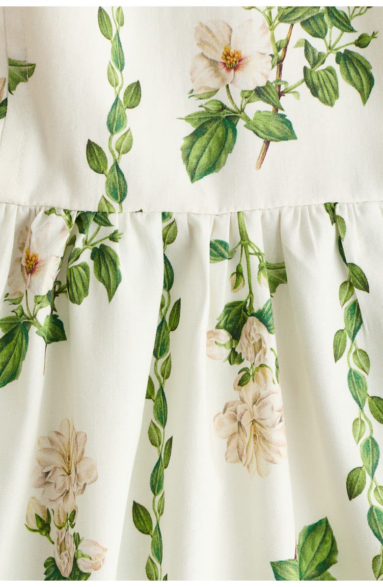 H&M Flared-skirt strappy dress, Alternate, color, White/Floral