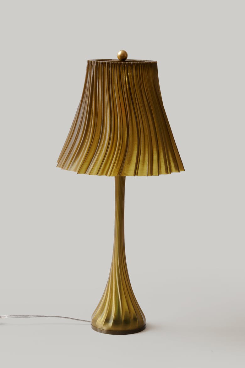 Pleat Lamp, Alternate, color, Olive Oil