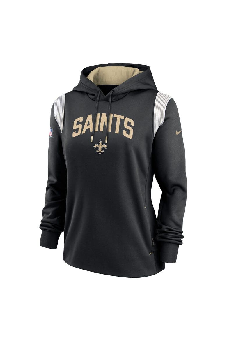 Women's Nike Black New Orleans Saints Sideline Stack Performance Pullover Hoodie, Alternate, color, Black