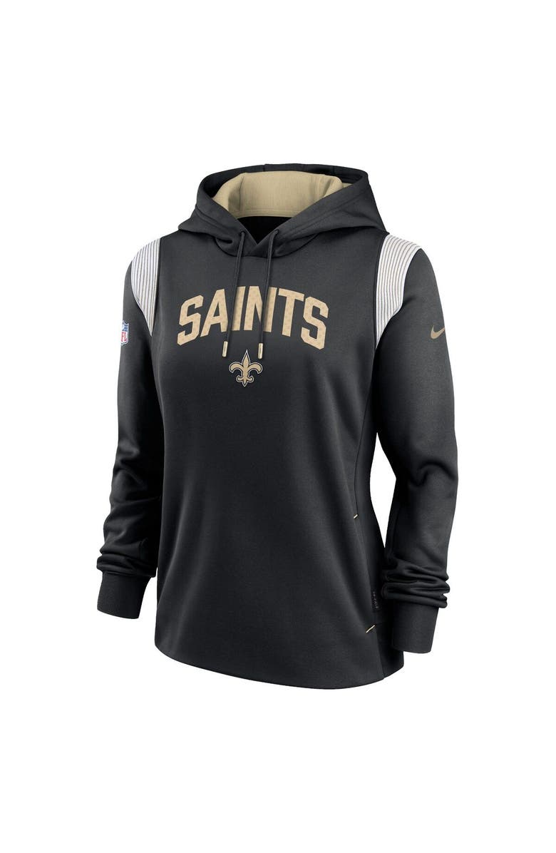 Nike Women's Nike Black New Orleans Saints Sideline Stack Performance Pullover Hoodie, Alternate, color, Black
