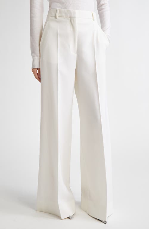 Stella Mccartney Stretch Wool Flare Leg Trousers In Cream