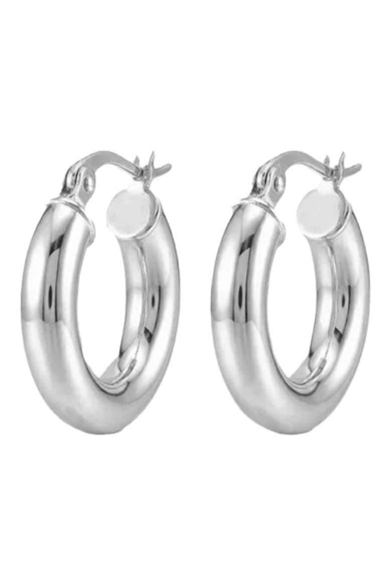 Small Ravello Hoop Earrings, Main, color, SILVER