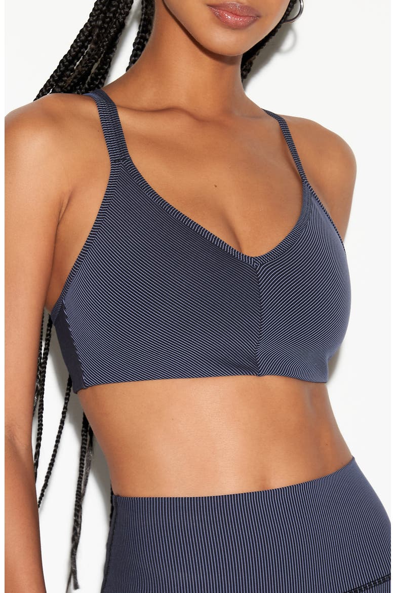 Mercury Two-Tone Longline Sports Bra, Main, color, BLACK