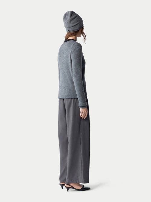 Gobi Mongolian Cashmere Cashmere Hat And Sweater Set In Stone Gray