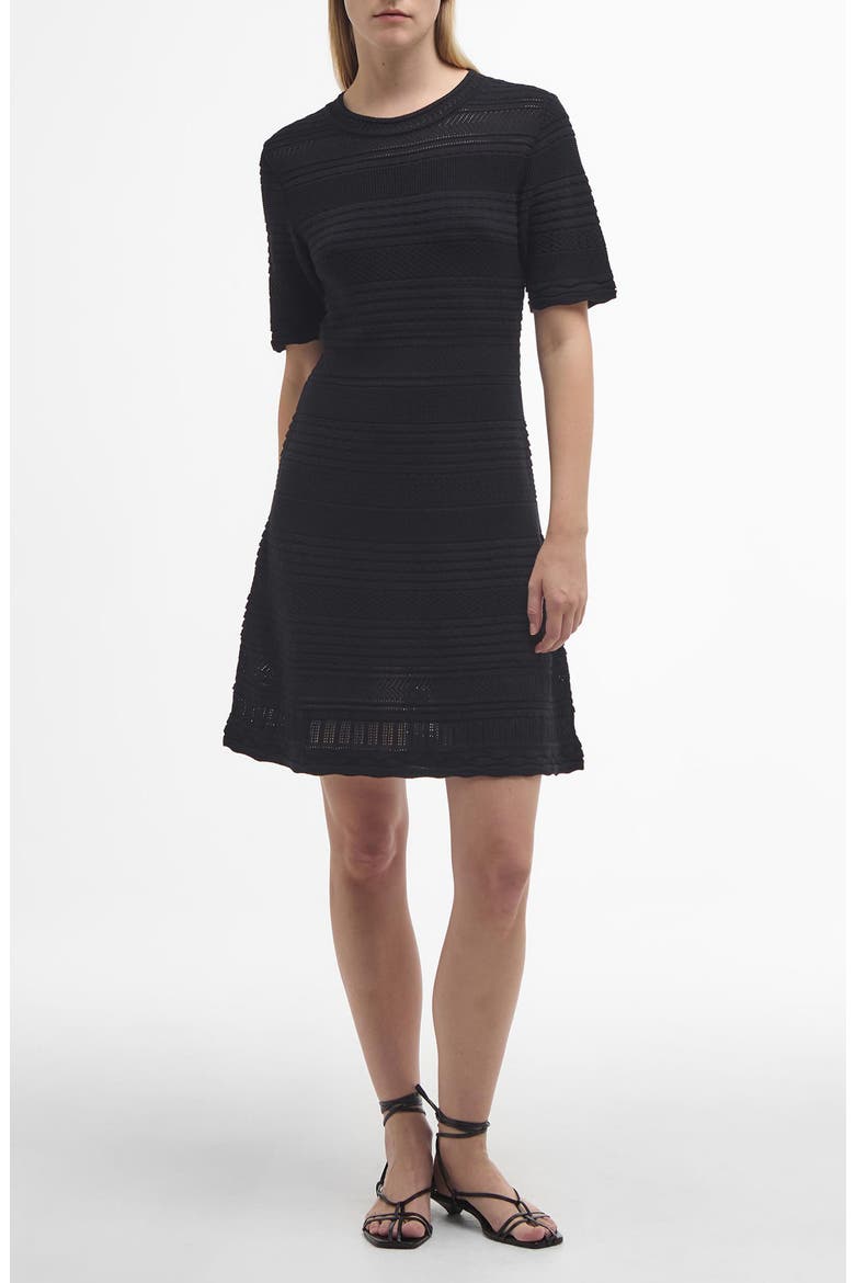 Mia Short Sleeve Cotton Minidress, Main, color, BLACK