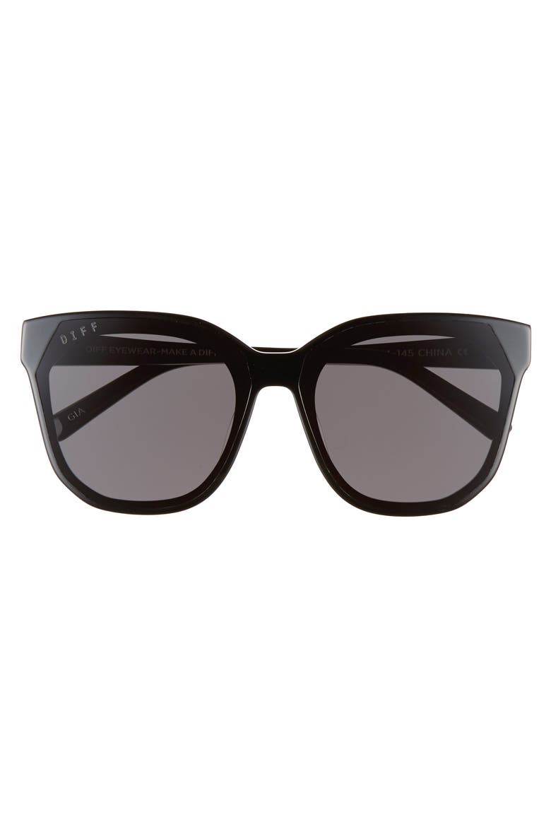 Gia 62mm Oversize Square Sunglasses, Main, color, BLACK/ GREY
