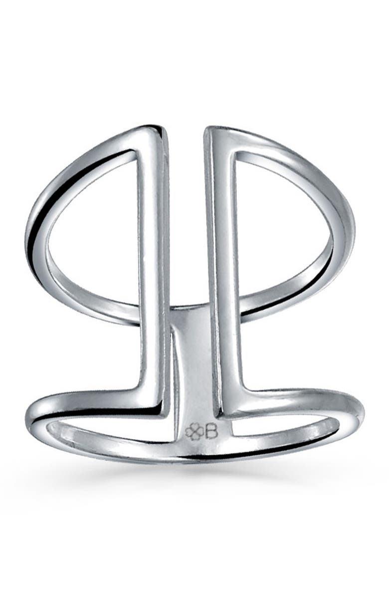 BLING JEWELRY Sterling Silver Parallel Bars Ring, Main, color, 