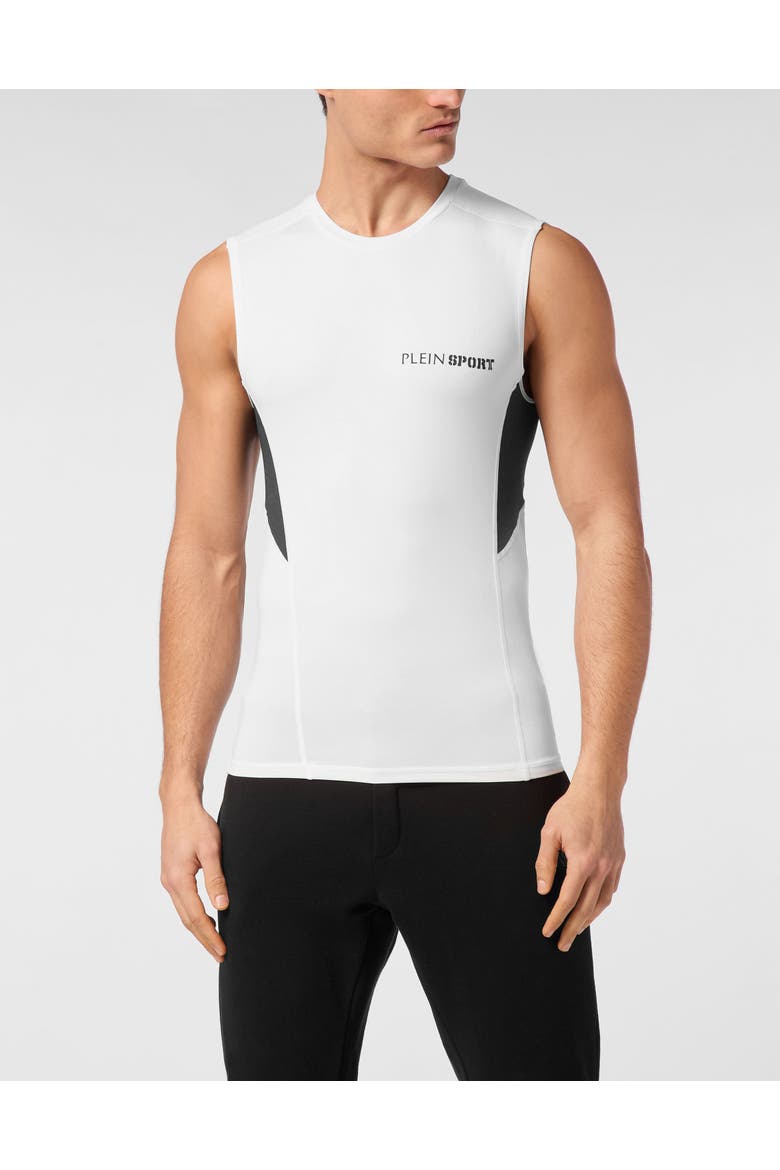 Technical Jersey T-Shirt Sleeveless Men, Main, color, white