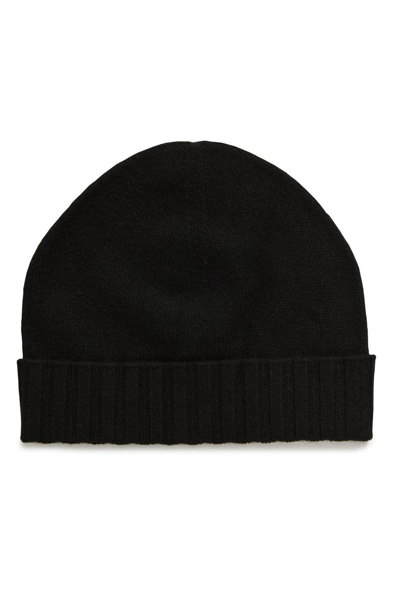 Vince Cashmere Cuffed Beanie, Main, color, Black