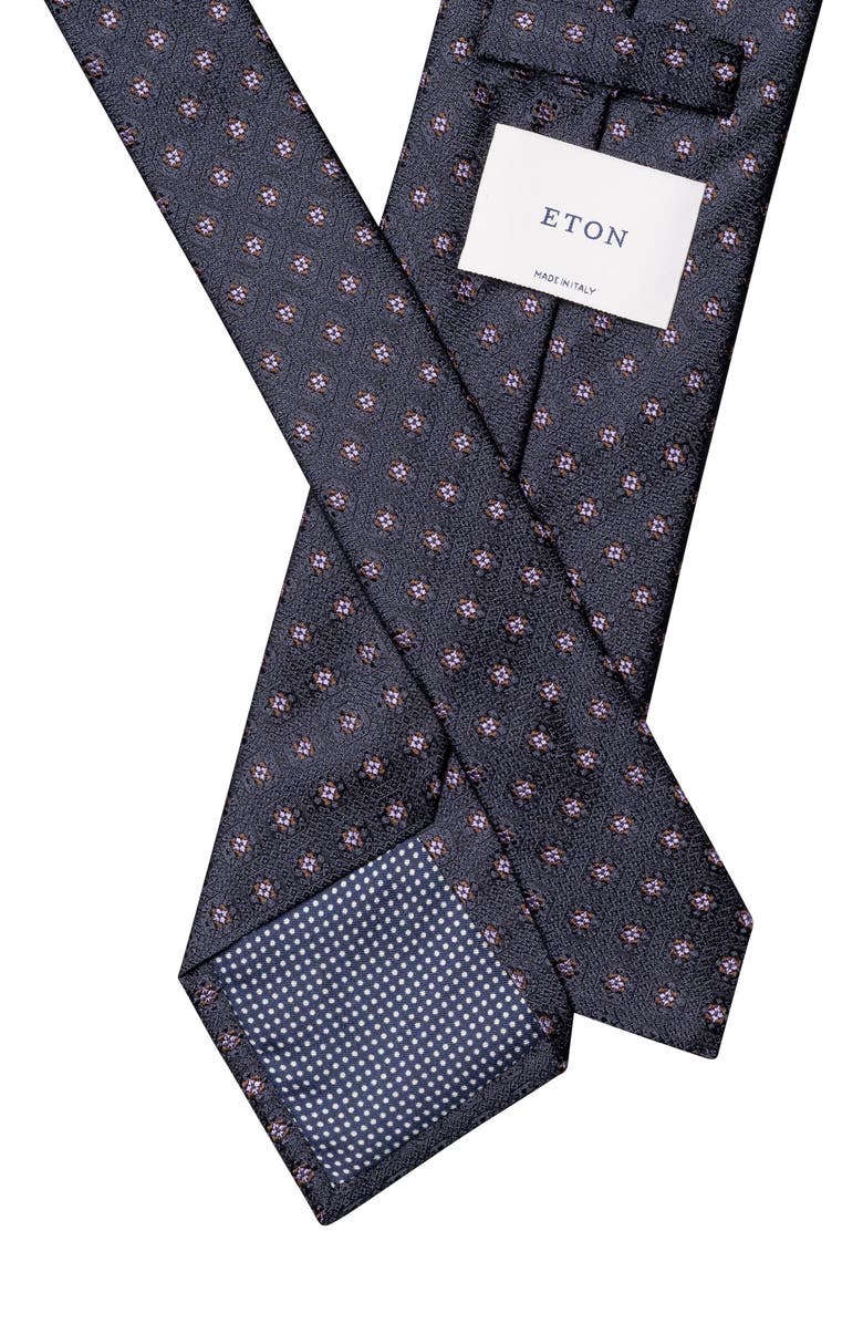 Eton Medallion Silk Tie, Alternate, color, Navy