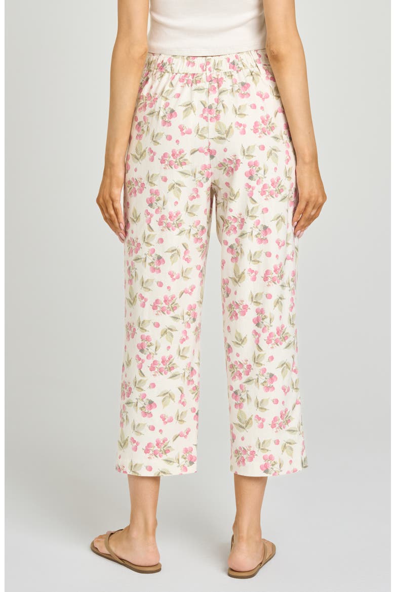 Stevie Garden Raspberry Print Crop Pants, Alternate, color, GARDEN RASPBERRY